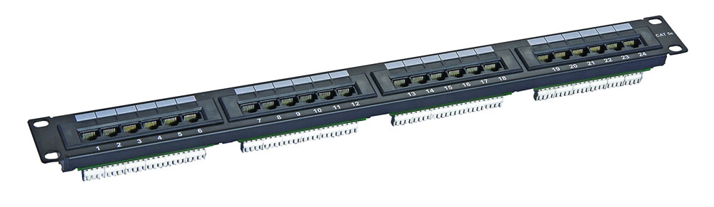 Патч-панель 19" 1U 24 порта RJ45 UTP Cat5e Патч-панель 19" 1U 24 порта RJ45 UTP Cat5e