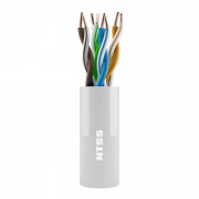Кабель витая пара NTSS PREMIUM U/UTP 5e 4х2х0.52 одножильный 24AWG внутренний LSZH нг(А)-HF 305м белый Кабель витая пара NTSS PREMIUM U/UTP 5e 4х2х0.52 одножильный 24AWG внутренний LSZH нг(А)-HF 305м белый